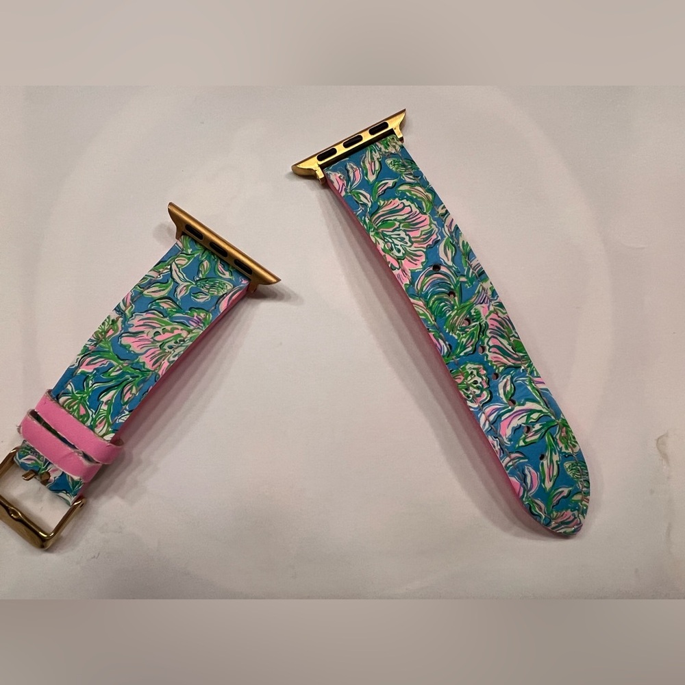 Lilly Pulitzer genuine leather Apple Watch band - Picture 2 of 3